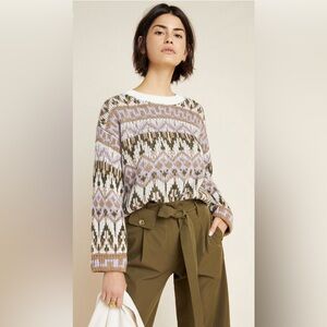 Anthropologie Fabiana crewneck wool blend sweater. Made in Italy. Size XS